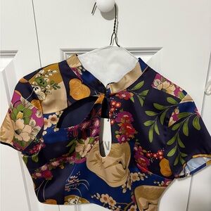 Zara Multicolor Floral Crop Top